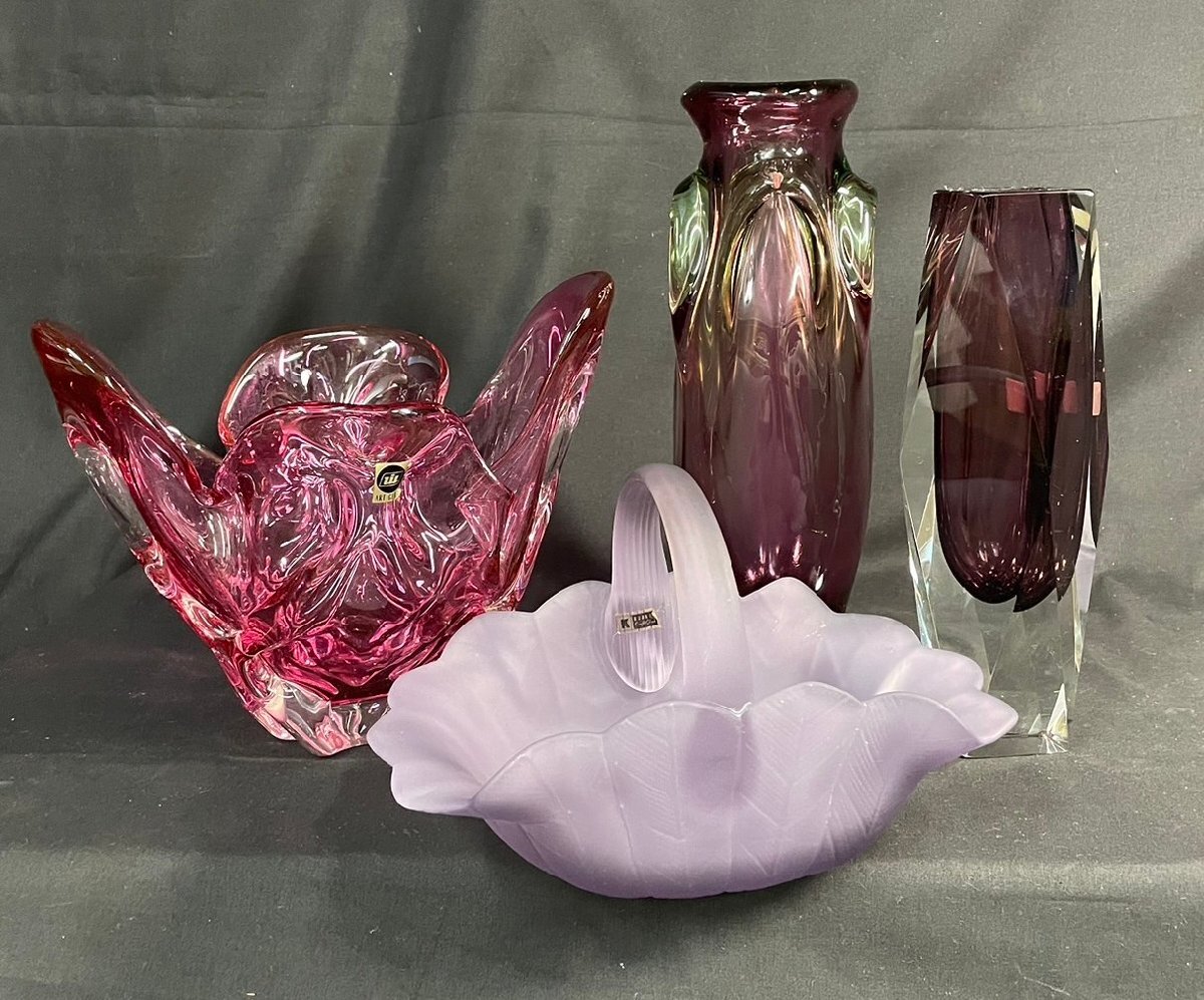 MIK282 ваза для цветов * ваза *ART GLAS*klata craft стекло *murano[1 иен старт!!] коллекция цветок основа 