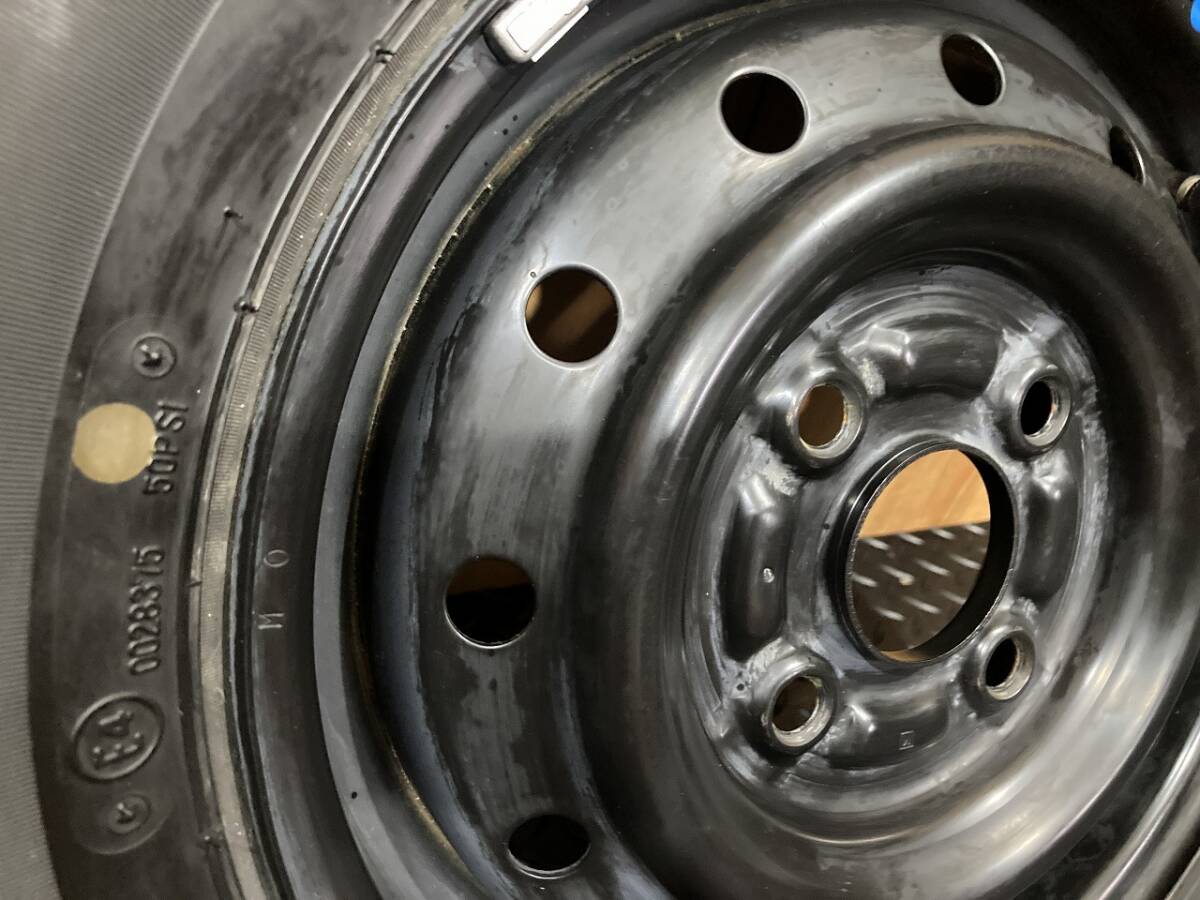 ほぼ未使用品 ブリヂストン エコピア R680 22年製 145/80R12 12×4.00B 4穴 PCD100 4本 札幌近郊引取OK_画像3