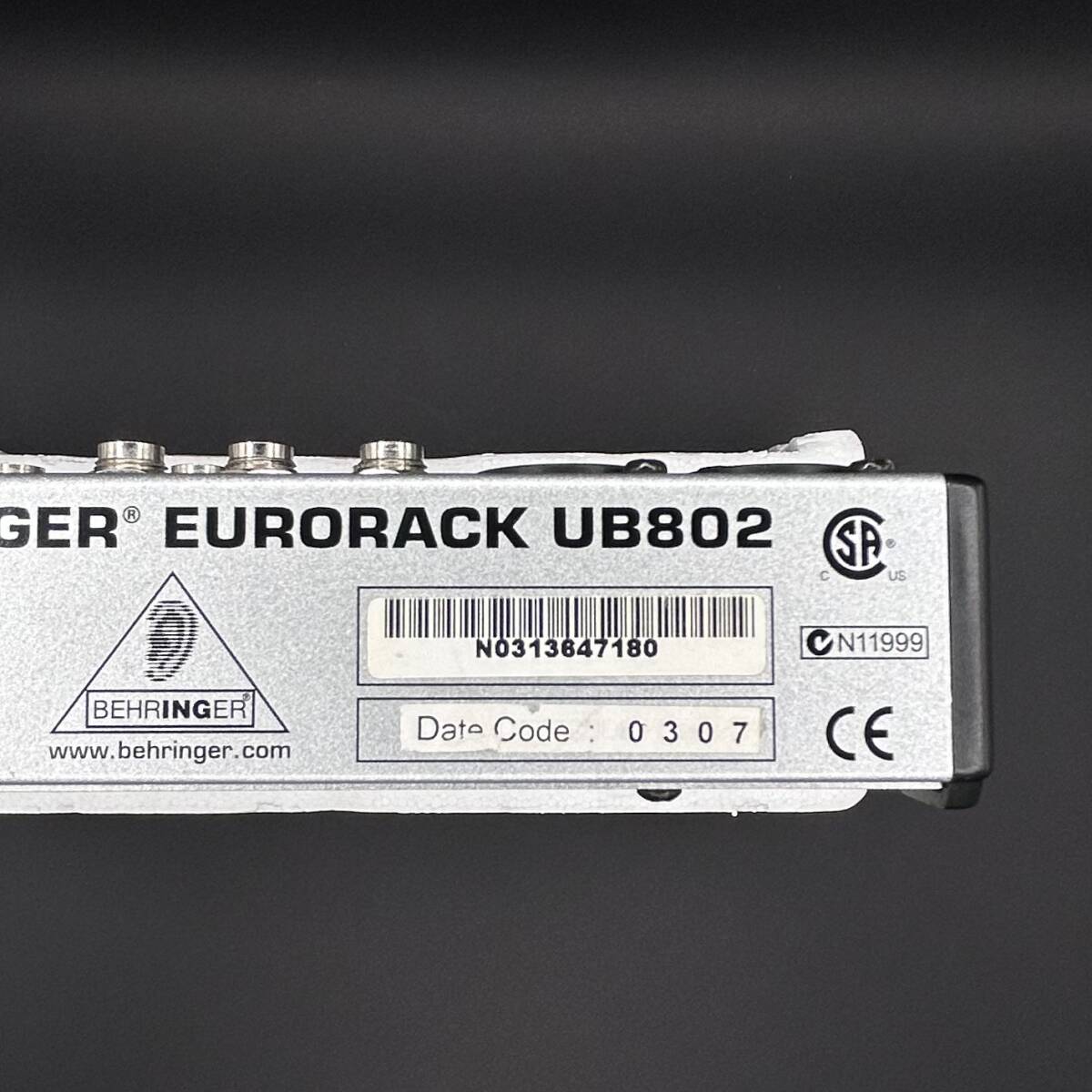 BEHRINGER EURORACK UB802 Behringer analog mixer power supply cable have electrification verification settled 