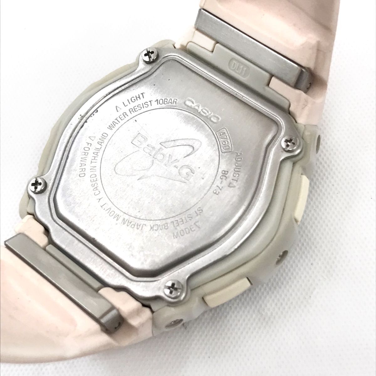  прекрасный товар CASIO Casio BABY-G baby G наручные часы BG-73 кварц дыра teji раунд симпатичный модный розовый календарь батарейка заменен рабочее состояние подтверждено 