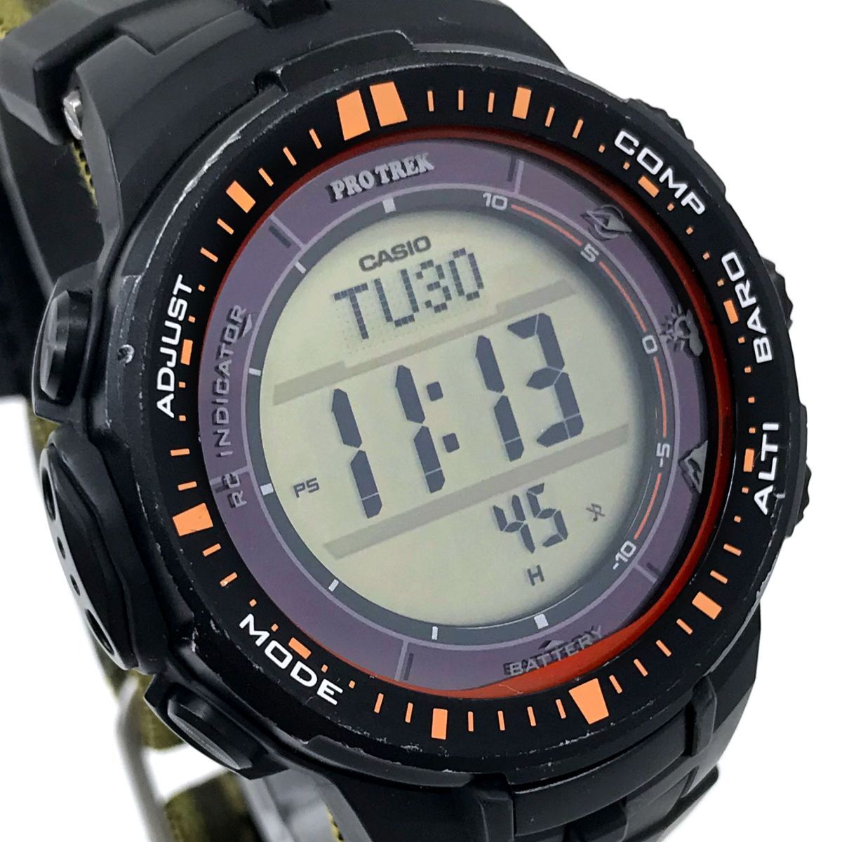 CASIO カシオ PROTREK プロトレック 腕時計 PRW-3000-4 電波ソーラー タフソーラー デジタル ラウンド トリプルセンサー カレンダー 動作OKの画像1