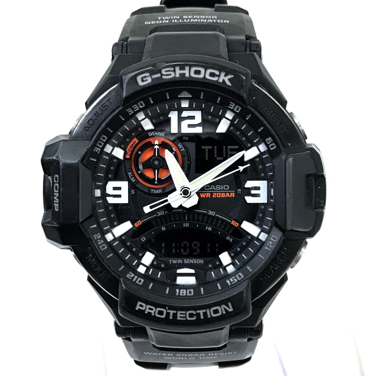 CASIO カシオ G-SHOCK ジーショック マスター オブ ジー グラビティマスター 腕時計 クオーツ GA-1000-1A ブラック 電池交換済 動作確認済の画像2