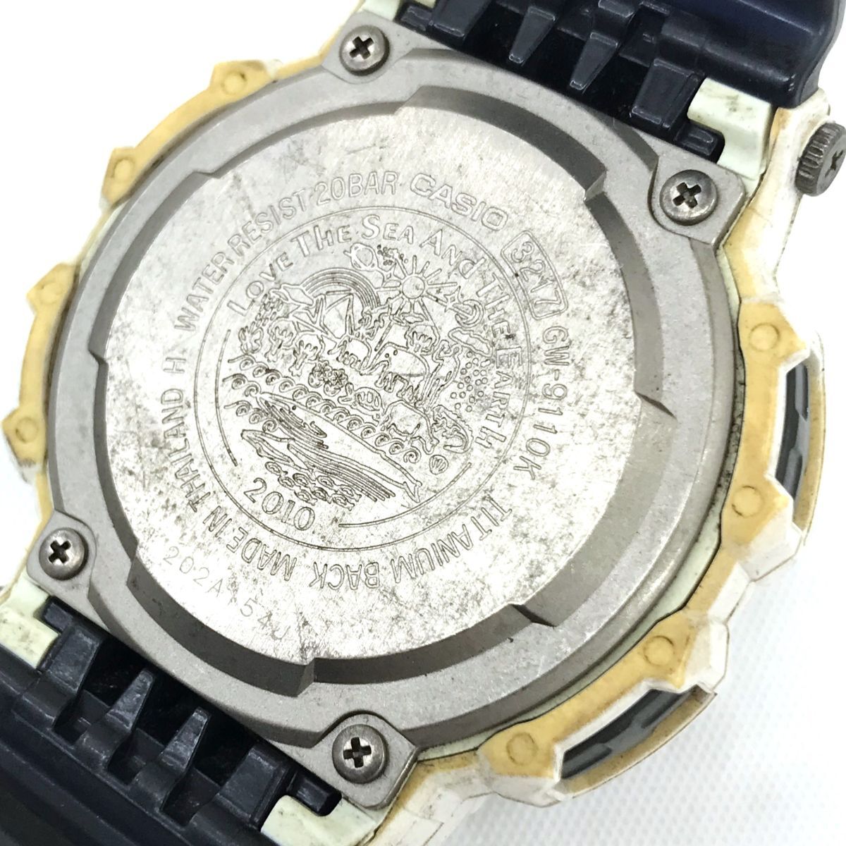 CASIO カシオ G-SHOCK ジーショック GULFMAN ガルフマン 腕時計 電波ソーラー GW-9110K-7JR イルクジ マルチバンド6 ホワイト 動作確認済み_画像7