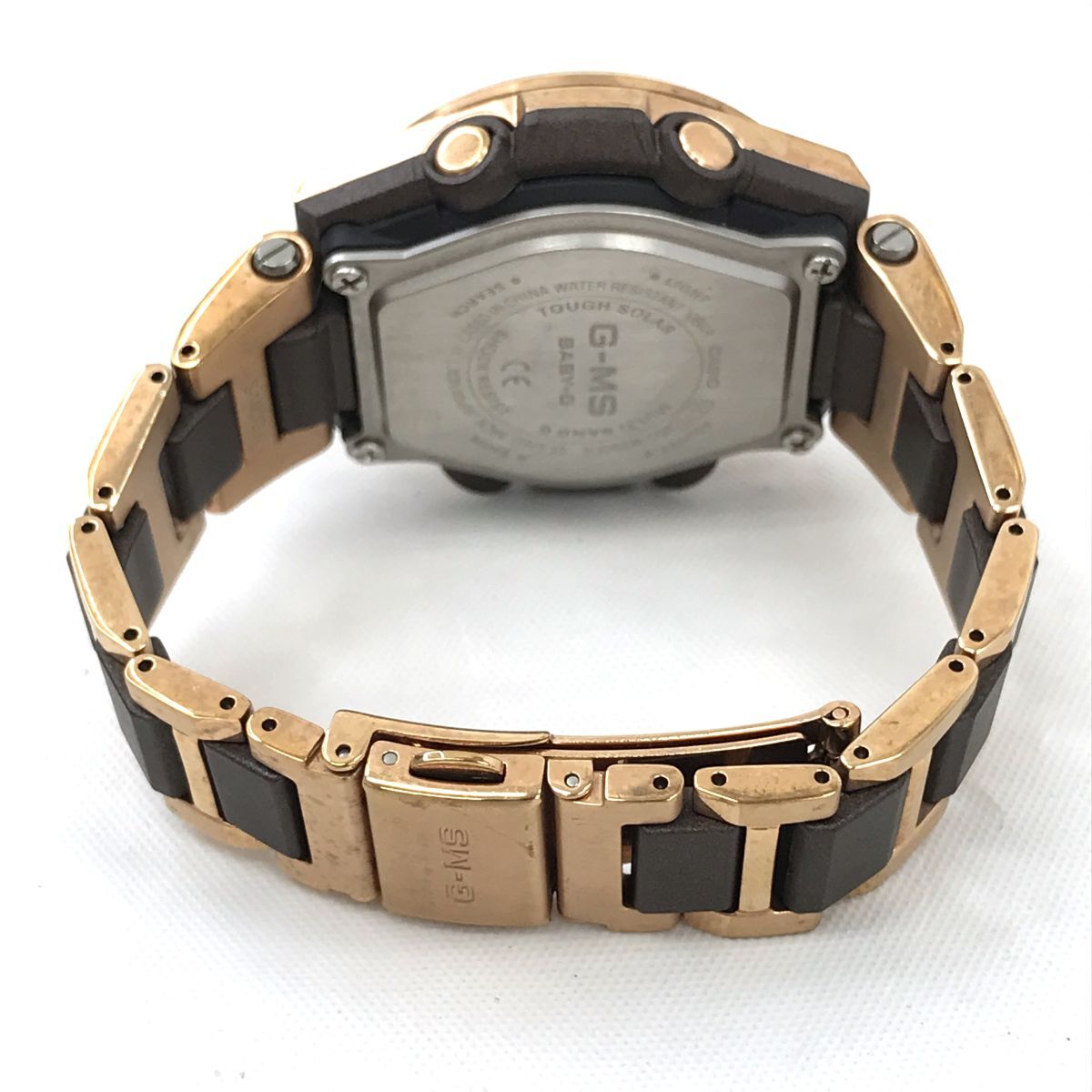 CASIO カシオ G-MS ジーミズ MULTIBAND6 マルチバンド 腕時計 MSG-W200CG-5 電波ソーラー アナデジ ラウンド ブラック ゴールド 動作確認済の画像4