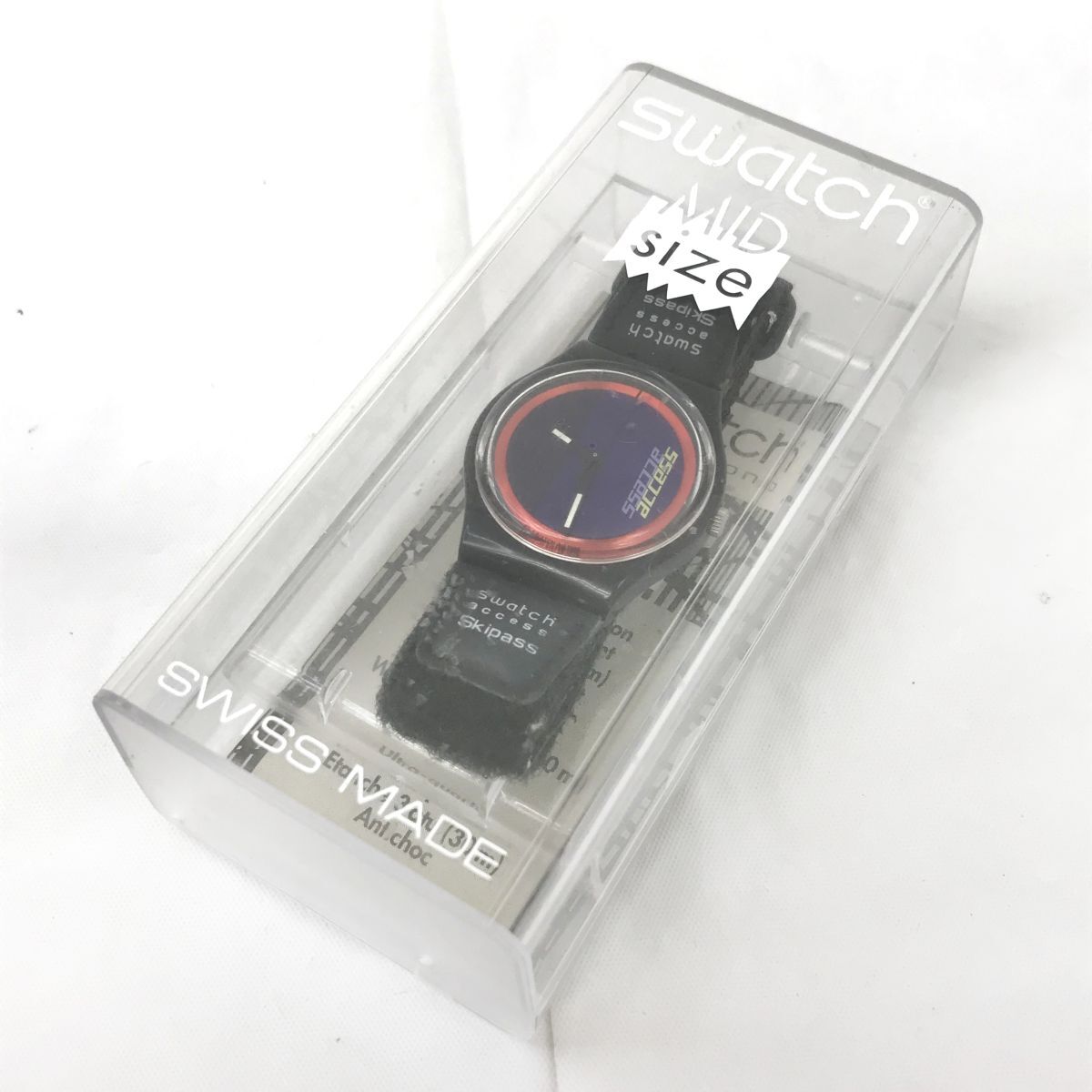 Swatch Swatch DOUBLE LOOP Access Skipass наручные часы SKB100 кварц коллекция модный .. хороший casual батарейка заменен работа OK