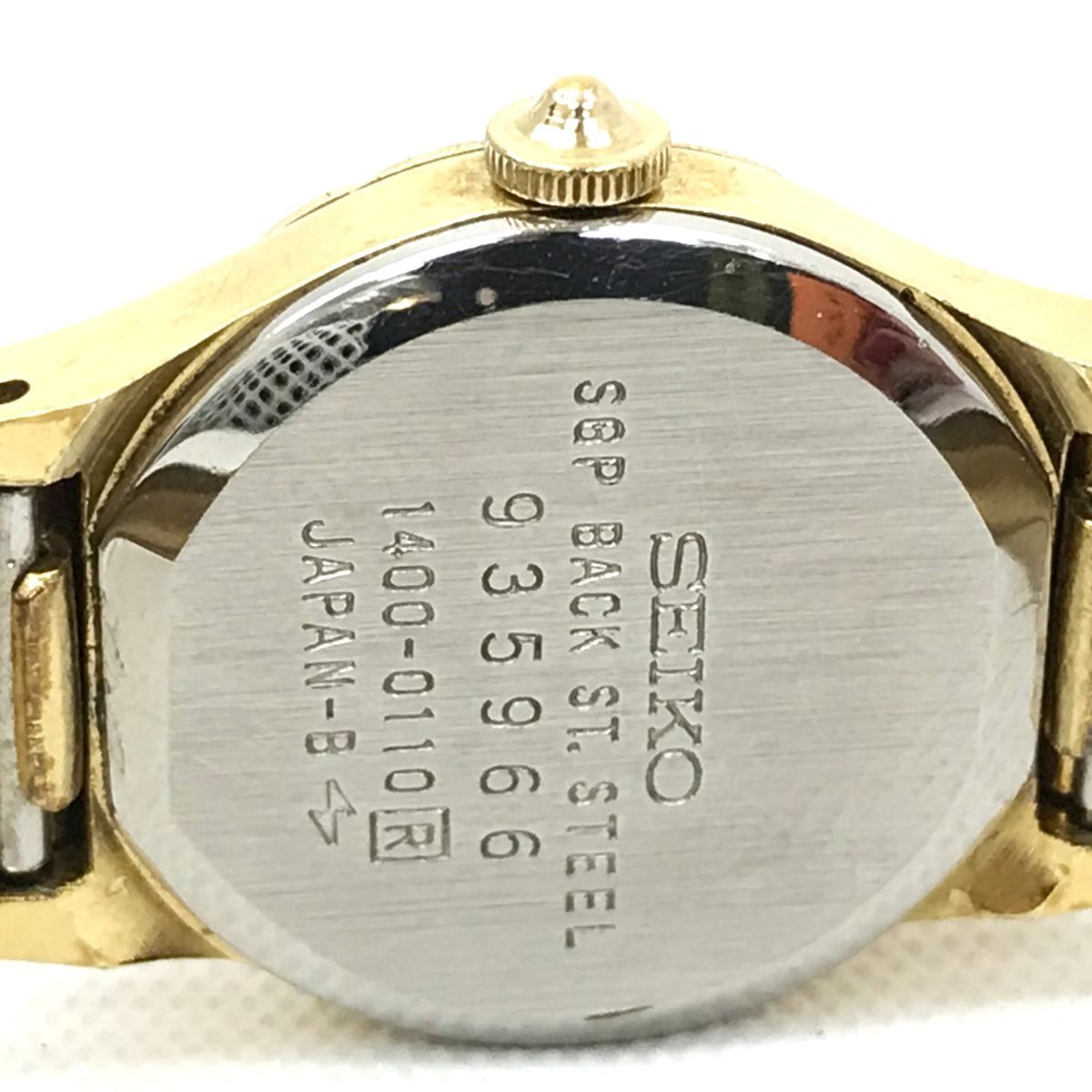 美品 SEIKO セイコー 腕時計 1400-0110 クオーツ アナログ ラウンド ゴールド ヴィンテージ コレクション 亀戸精工舎 1979年製 水晶マーク_画像6