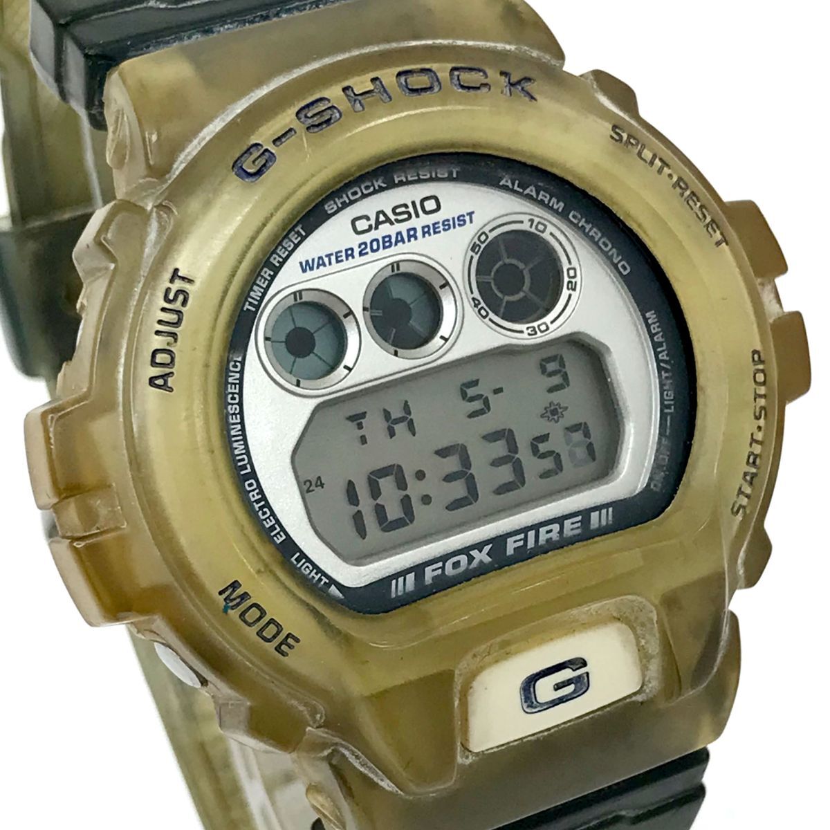 CASIO カシオ G-SHOCK ジーショック W.C.C.S. 腕時計 DW-6900 クオーツ デジタル 三つ目 イエロー スケルトン 電池交換済み 動作確認済み_画像1