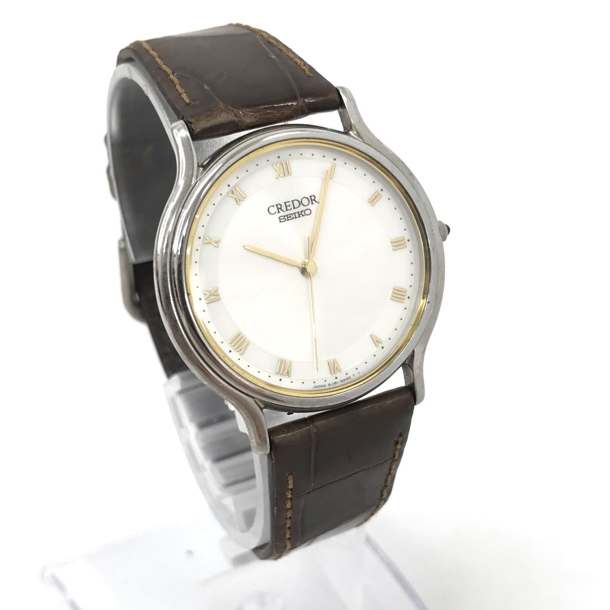 美品 SEIKO セイコー CREDOR クレドール 腕時計 8J81-6A30 クオーツ ブラウン シンプル おしゃれ コレクション 電池交換済 動作確認済 箱付_画像3