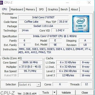 Intel Core i7 8700T