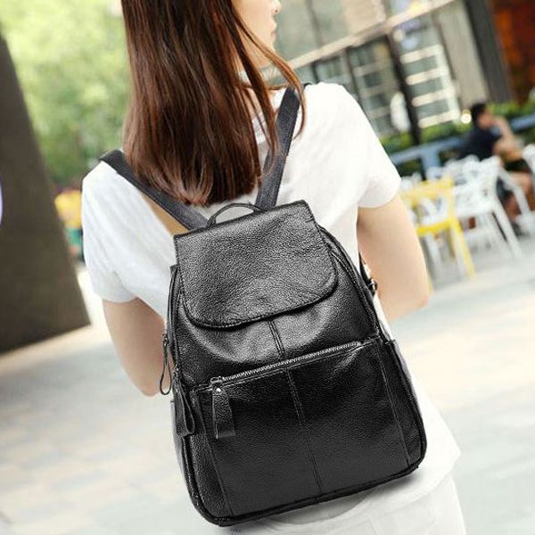 book@ cow leather!*2. leather rucksack black * limitation bag! black tender original leather annual possible to use BAG! using one's way eminent little number arrival new work! 1 jpy start 651n