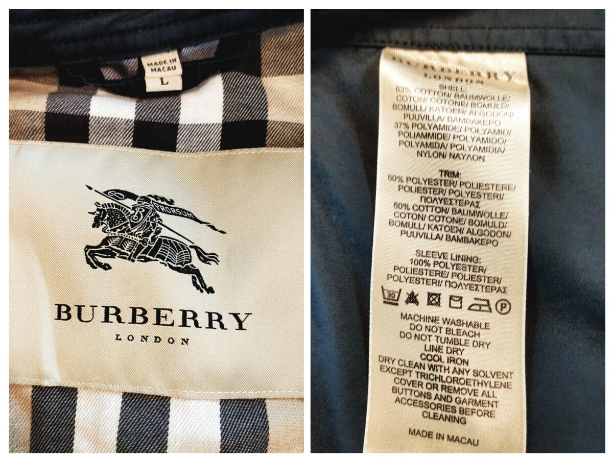 BURBERRY LONDON ③【大人の最強アウター】バーバリーロンドン サファリジャケット M65 ミリタリー ノバチェック ブラック 黒 軽量 春秋の画像7