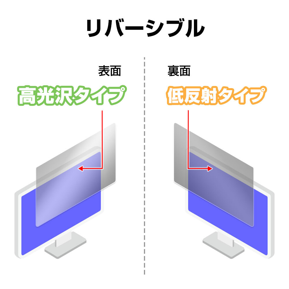 23インチ(16:9) 汎用サイズ OverLay Secret プライバシーフィルター のぞき見防止 ツメ固定タイプ 保護フィルム(509x286mm)_画像4