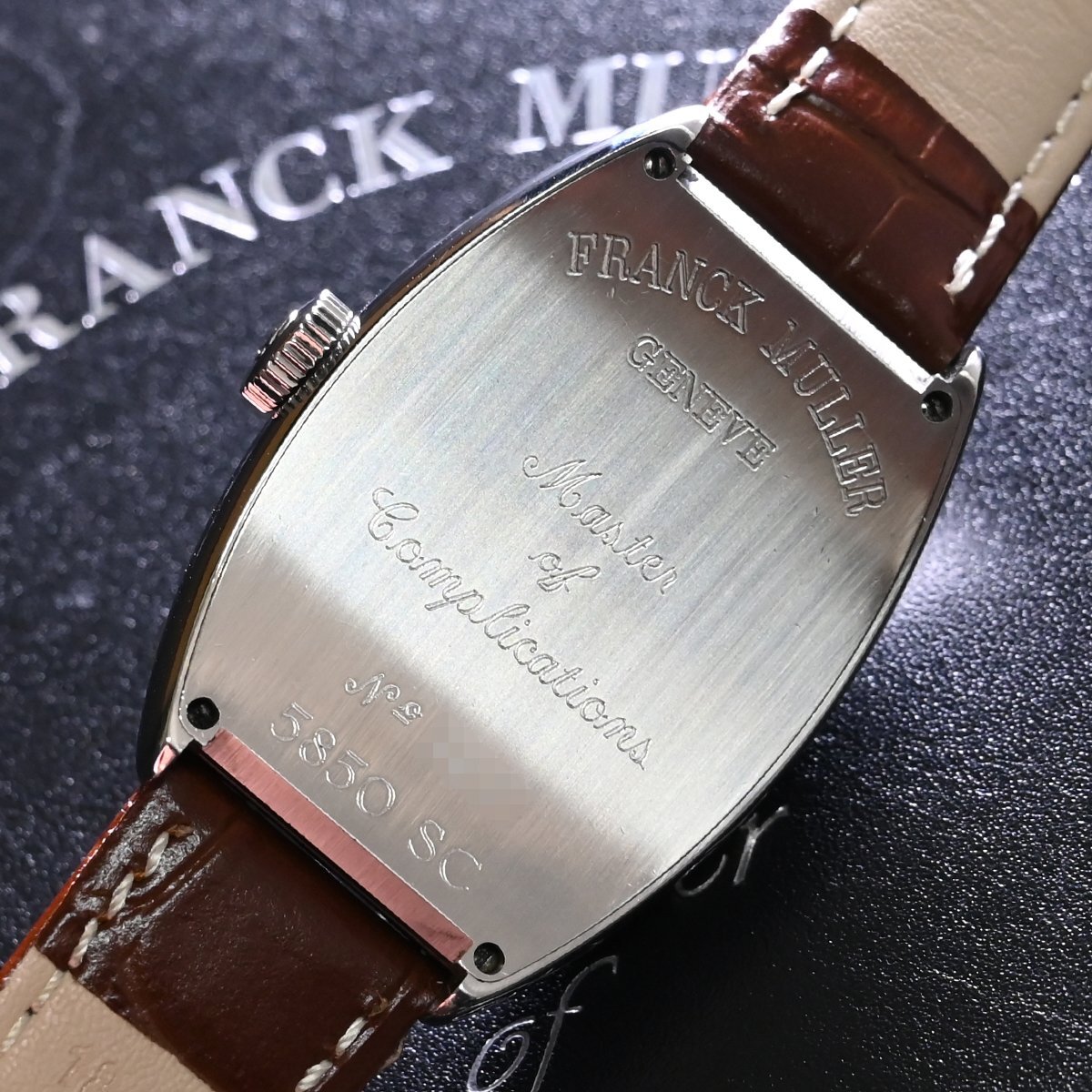 本物 フランクミュラー 5850SC オートマチック プラチナローター メンズウォッチ 男性用自動巻腕時計 保証書付 FRANCK MULLERの画像7