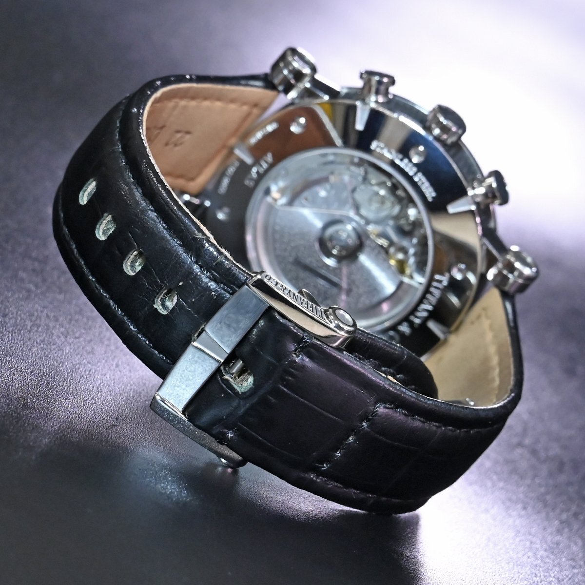  genuine article finest quality goods Tiffany new model Atlas jento chronograph men's watch for man self-winding watch wristwatch Panda face guarantee attaching TIFFANY&Co.