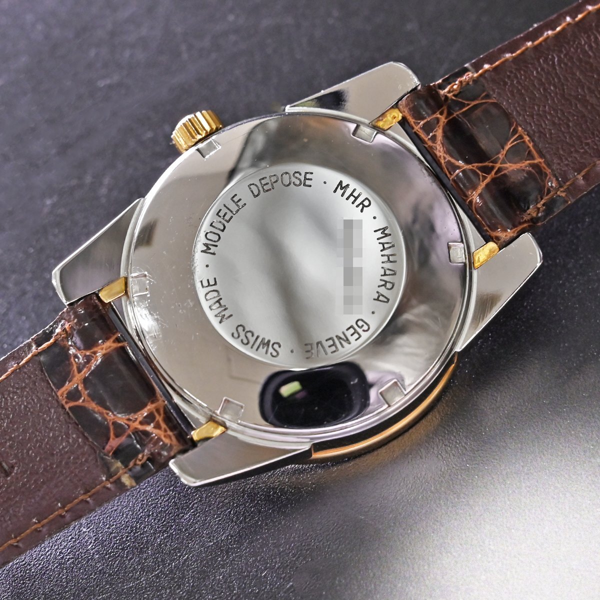 本物 極上品 マハラ 極希少 K18ゴールドベゼル スパルビエロ MHR オートマチック ウォッチ 自動巻腕時計 保証書付 MAHARA_画像7