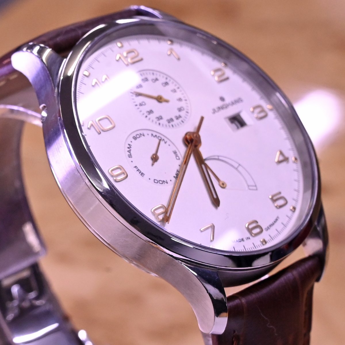  подлинный товар очень красивый товар Junghans высшее редкий atashe Agenda автоматический мужской часы мужской самозаводящиеся часы наручные часы письменная гарантия брошюра есть JUNGHANS