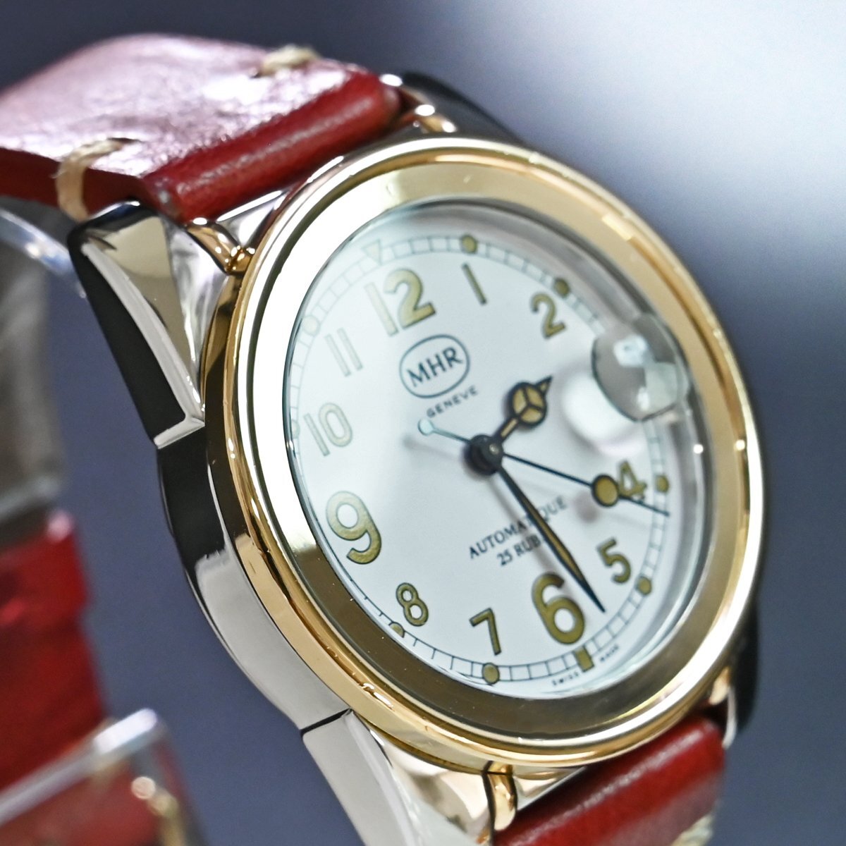  подлинный товар первоклассный товар ma - la высшее редкий K18 Gold оправа spa рубин eroMHR автоматический мужской часы мужской самозаводящиеся часы наручные часы MAHARA