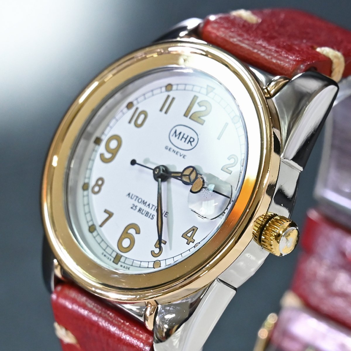  подлинный товар первоклассный товар ma - la высшее редкий K18 Gold оправа spa рубин eroMHR автоматический мужской часы мужской самозаводящиеся часы наручные часы MAHARA