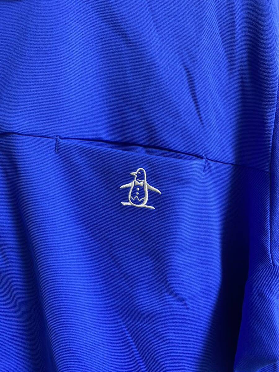 新品未使用タグ付 Munsing Wear マンシングウェア ゴルフポロシャツ デサント LLサイズ 半袖 ブルー_画像4