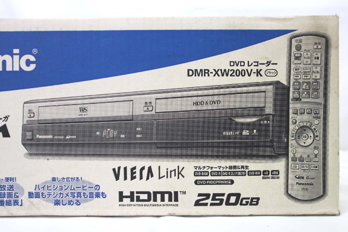 ＜ジャンク品＞パナソニック DVDレコーダー DIGA VHSビデオ一体型 250GB 2チューナー DMR-XW200V（11624051107214SM）_画像1
