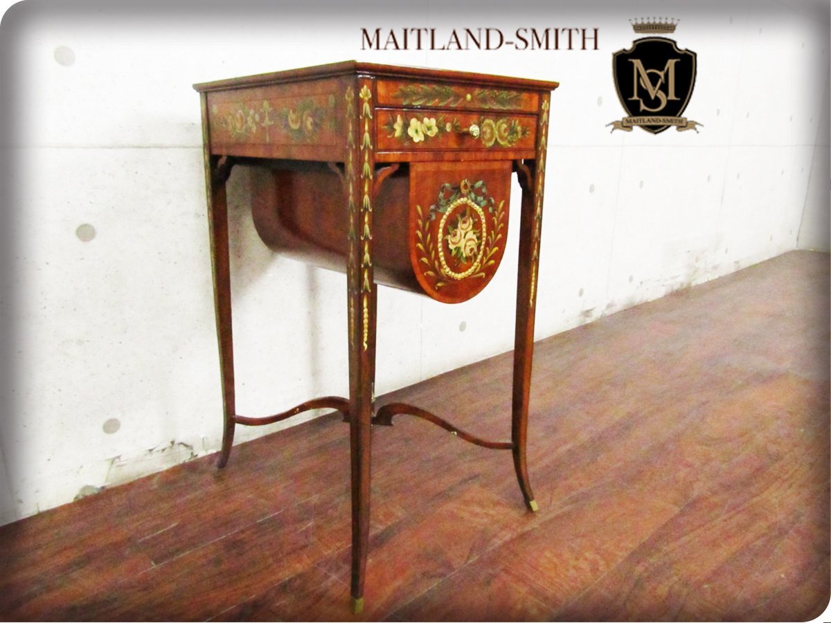 ■美品/MAITLAND SMITH/メートランドスミス/イギリス/英国最高級/decorative table/クラシック/マホガニー/サイドテー-ブル/67万/ft9000k_画像1