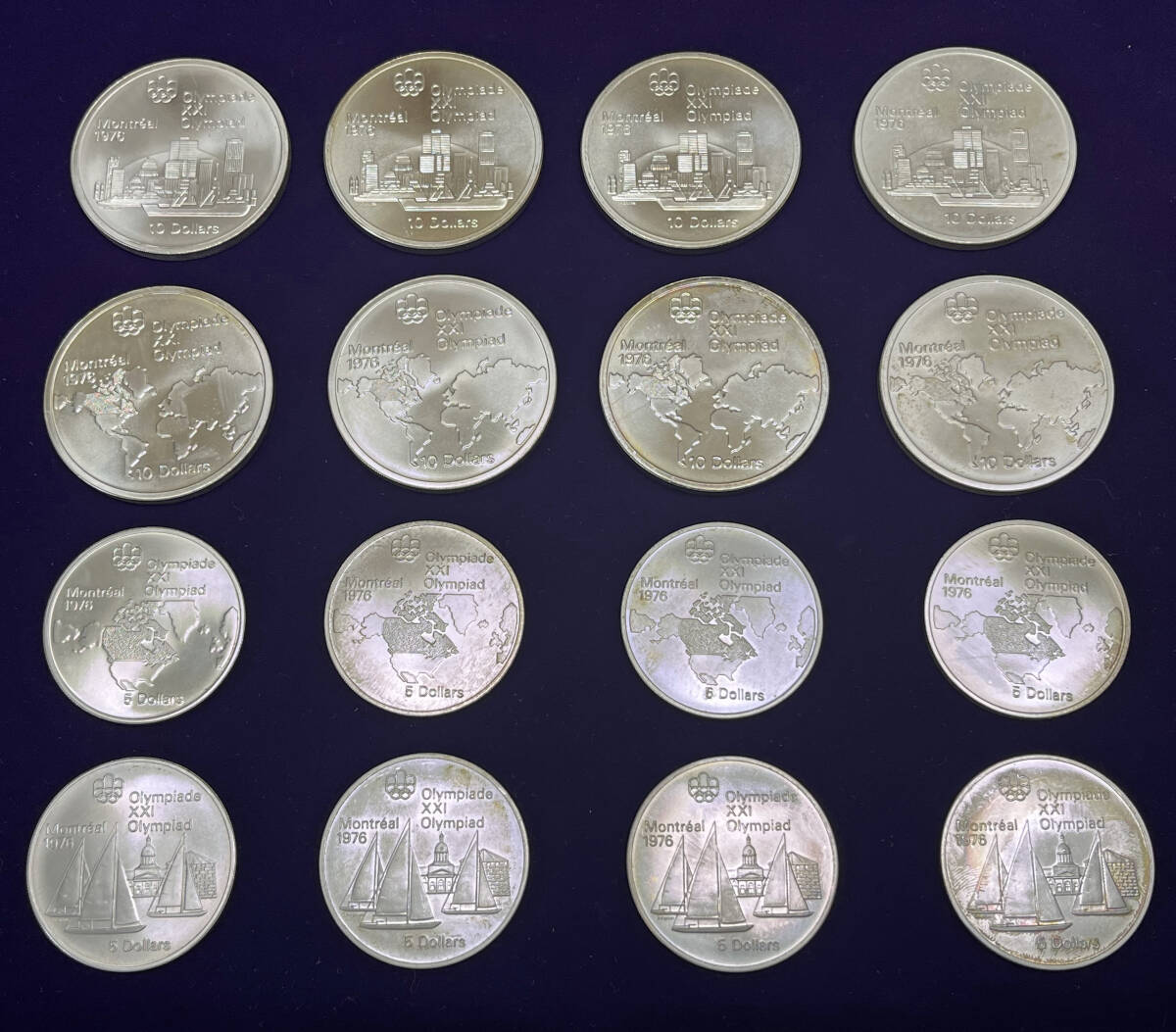 [銀貨] 第21回（1976年）モントリオールオリンピック 記念銀貨 ４枚入りを4セットの画像3