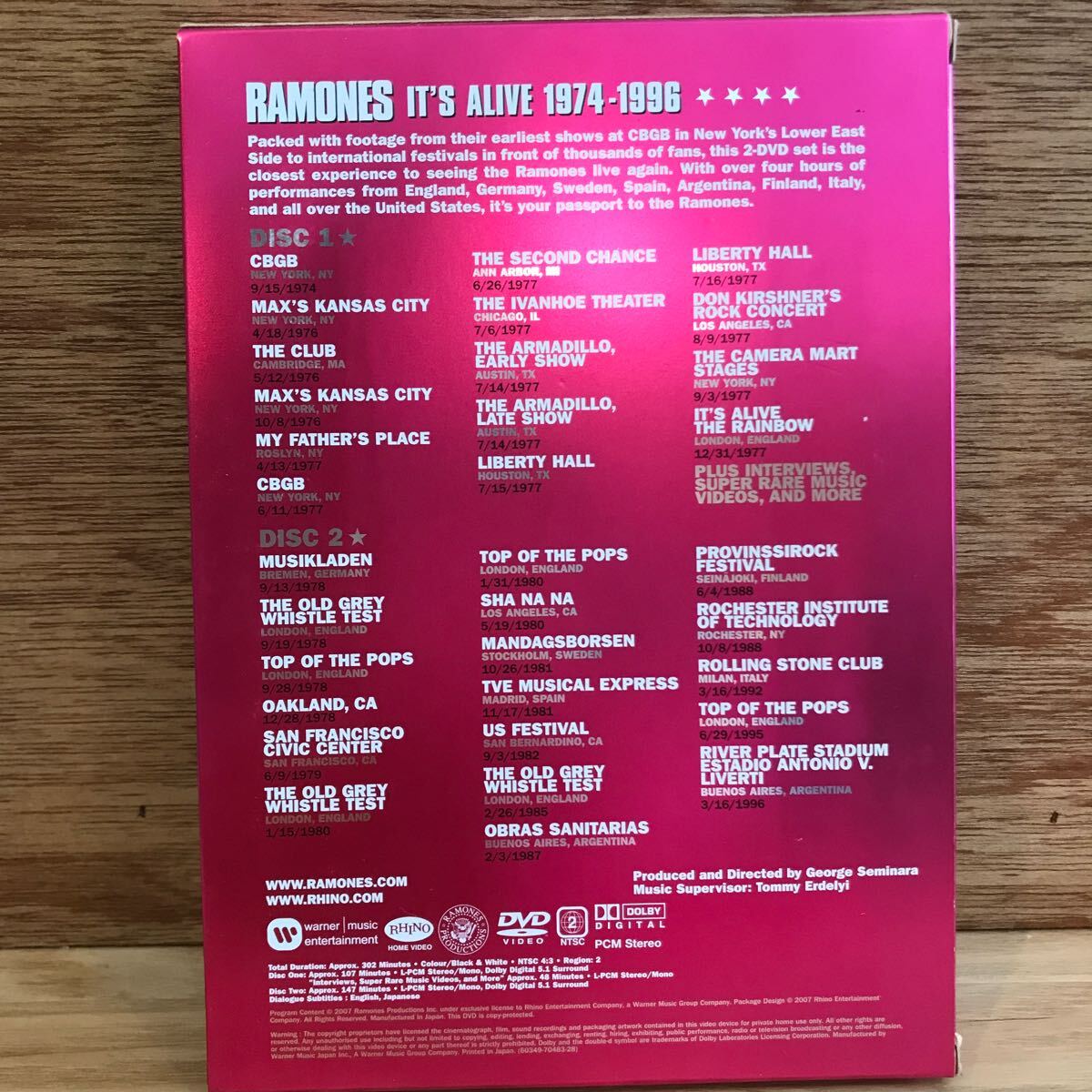 洋楽DVD RAMONESラモーンズ / イッツ・アライヴ 1974-1996 THE ULTIMATE DOUBLE LIVE DVD_画像2
