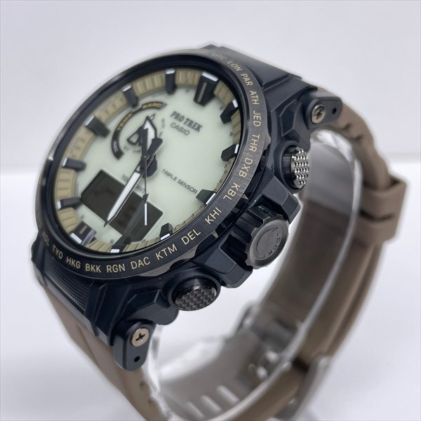 CASIO カシオ PROTREK プロトレック クライマーライン PRW-61LD-5JF メンズ腕時計 電波ソーラー タフソーラー コヨーテ 箱付き 稼働 極美品_画像4