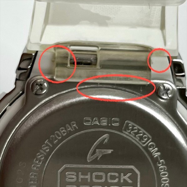 CASIO カシオ G-SHOCK Gショック GM-5600SCM-1JF 3229 スケルトン カモフラージュ ステンレスベゼル メンズクオーツ QZ腕時計 稼動 箱 美品_画像9