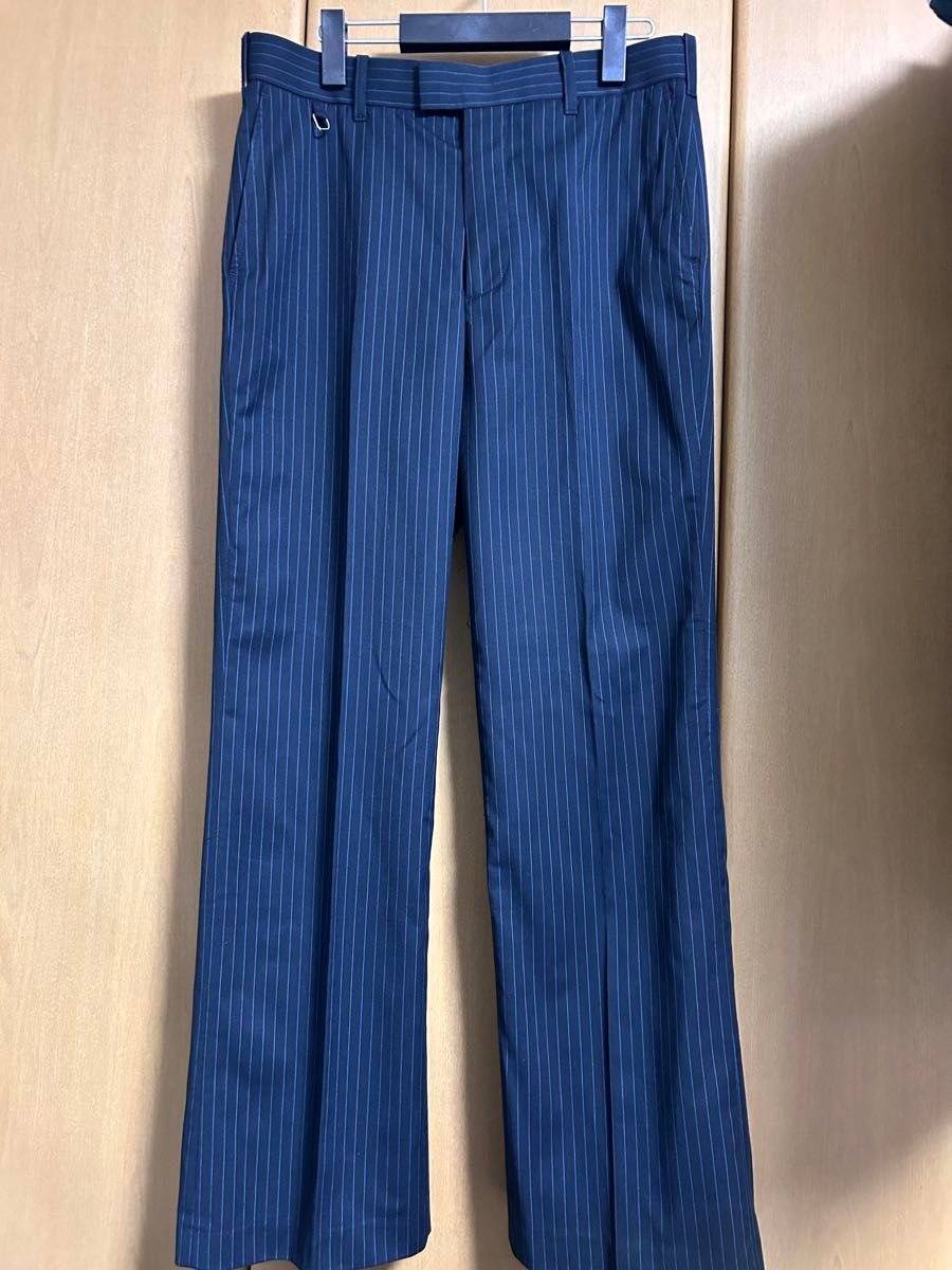 【VAPORIZE】 VAPORIZE / Stripe Shoe cut Pants  フレアパンツ スラックス ブラック