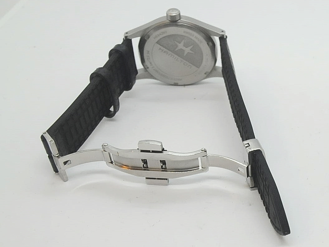 腕時計 ラバーベルト 黒 20mm Dバックル シルバー_画像5
