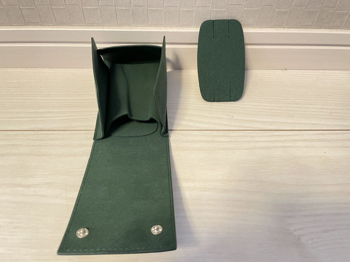 [ не использовался ]ROLEX Rolex кейс для часов путешествие кейс переносной сумка мобильный хранение место хранения часы кейс кожа модель зеленый зеленый 