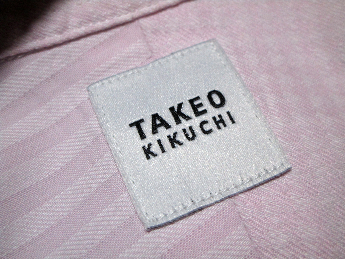 【タケオキクチ】 シャドー千鳥&シャドーストライプ 七分袖シャツ クレイジー サイズ3（L） ベビーピンク TAKEO KIKUCHI ワールドの画像6