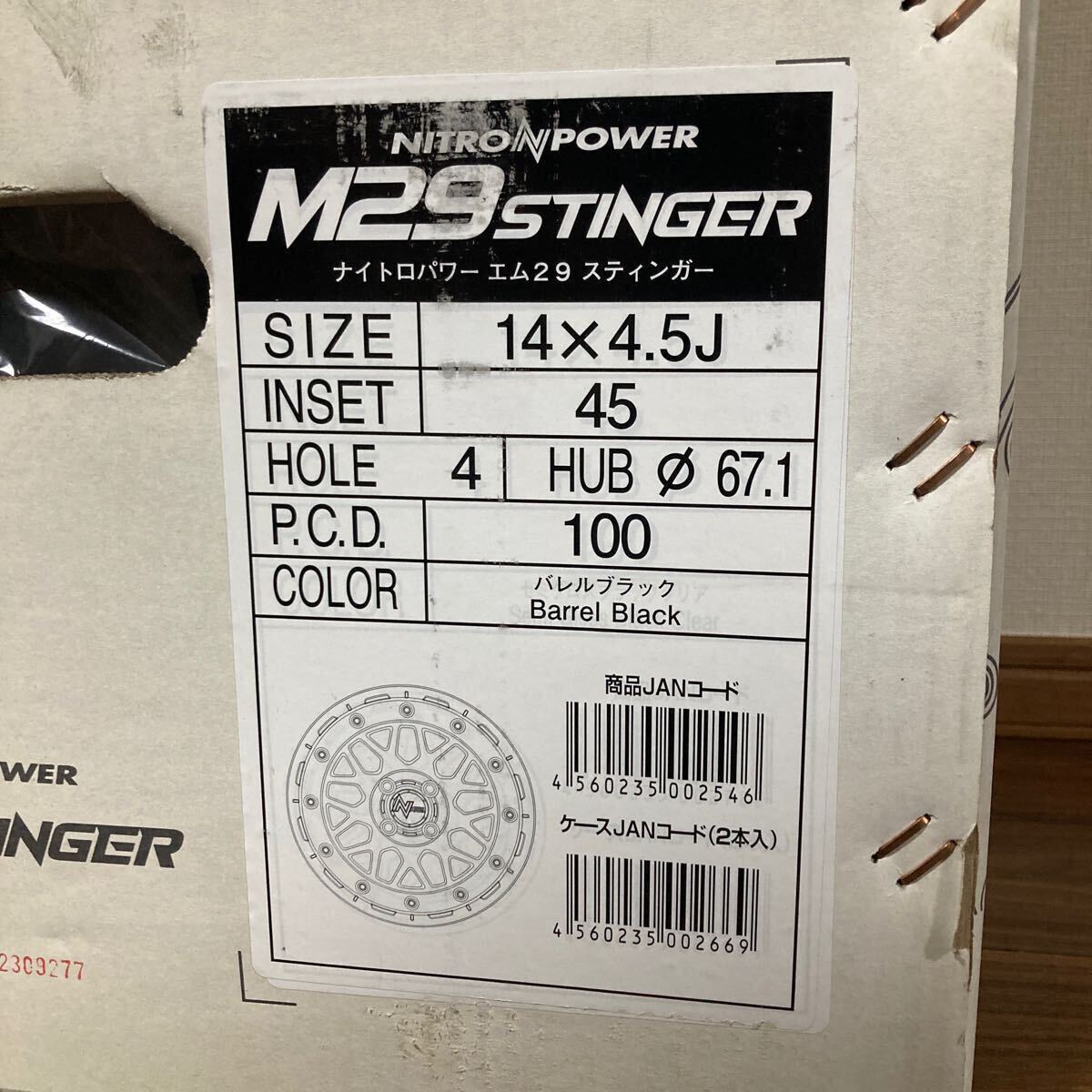 【売り切り送料込み】　ナイトロパワー M29 スティンガー 14x4.5+45 4H100 バレルブラック ホイール マルカサービス MID_画像5