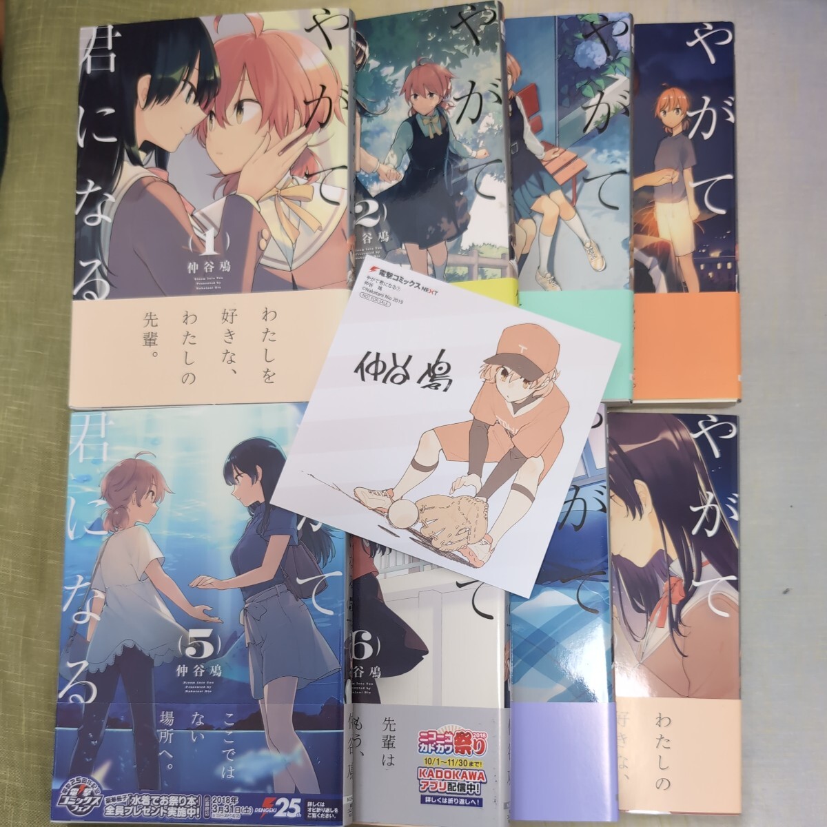 ☆送料無料☆　ほぼ初版　やがて君になる　全８巻　全巻　帯つき　＋　特典　イラストカード　ビニールカバーつき_画像1