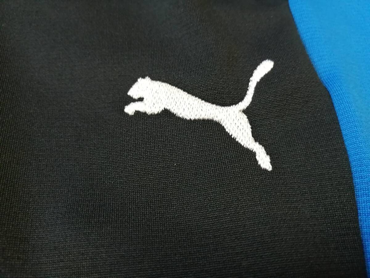 【中古】PUMA/プーマ正規品 フロンターレトレーニングパンツ ジュニア160サイズ/サッカー/青黒ブルーブラック/サッカー/ジャージ/Jリーグ_画像4