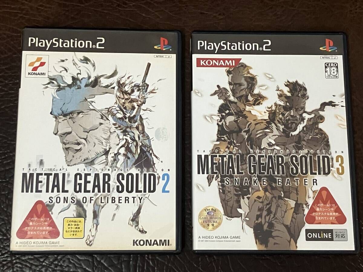 ★ 送料無料 PS2 アクション ★ METAL GEAR SOLID 2 SONS OF LIBERTY + 3 SNAKE EATER メタルギア ソリッド 動作確認済 説明書付き ★