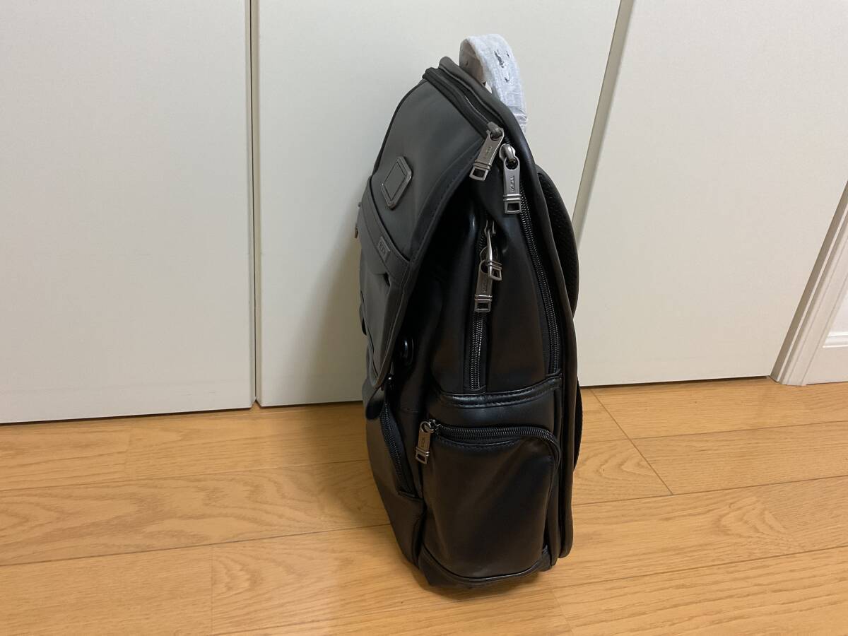 新品 TUMI トゥミ ALPHA3 レザー ブリーフパック BLACK リュック _画像3