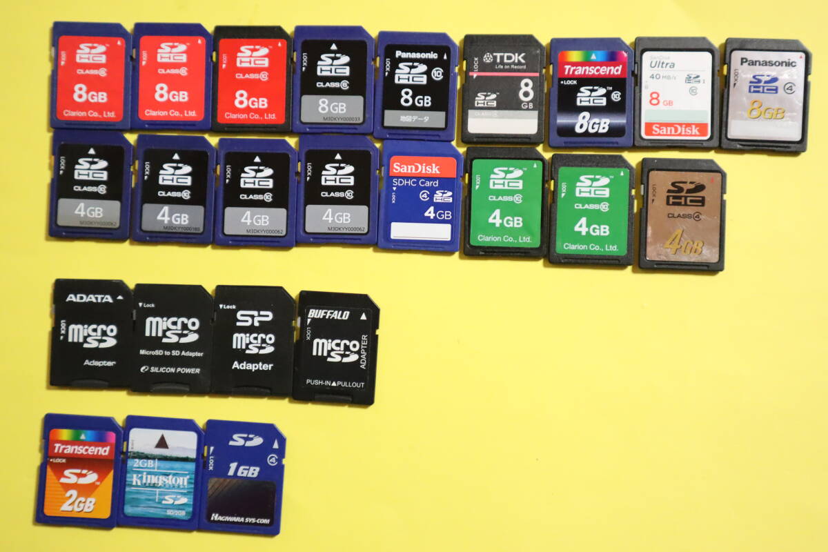 SDカード microSDカード　まとめて 1GB　2GB　4GB　8GB　24枚　フォーマット　初期化済み_画像1