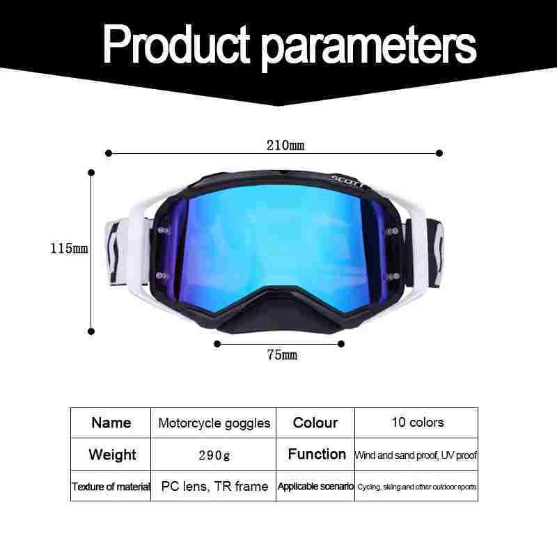 スコットゴーグル 1(9) オートバイヘルメットメガネ ヴィンテージモトクロスゴーグル スキーゴーグル UVカット保護メガネ 防砂塵 防風 防水_画像8