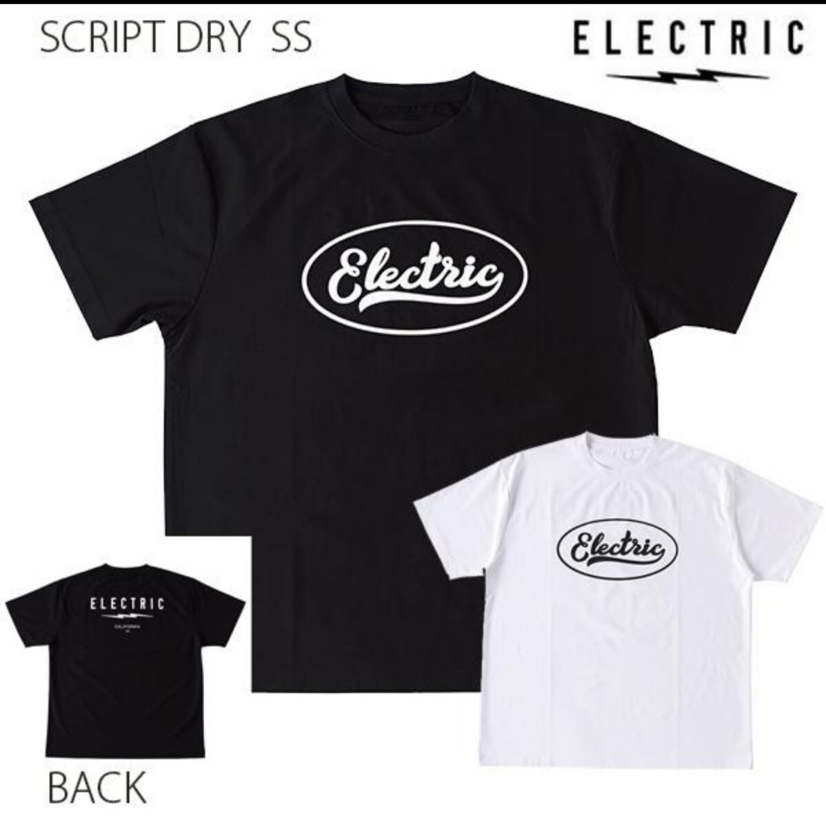 XXL 黒 ブラック ELECTRIC エレクトリック　吸水速乾　 涼しい Tシャツ　SCRIPT DRY S/S TEE スクリプト　ドライT 接触冷感　防蚊　TEE_画像3