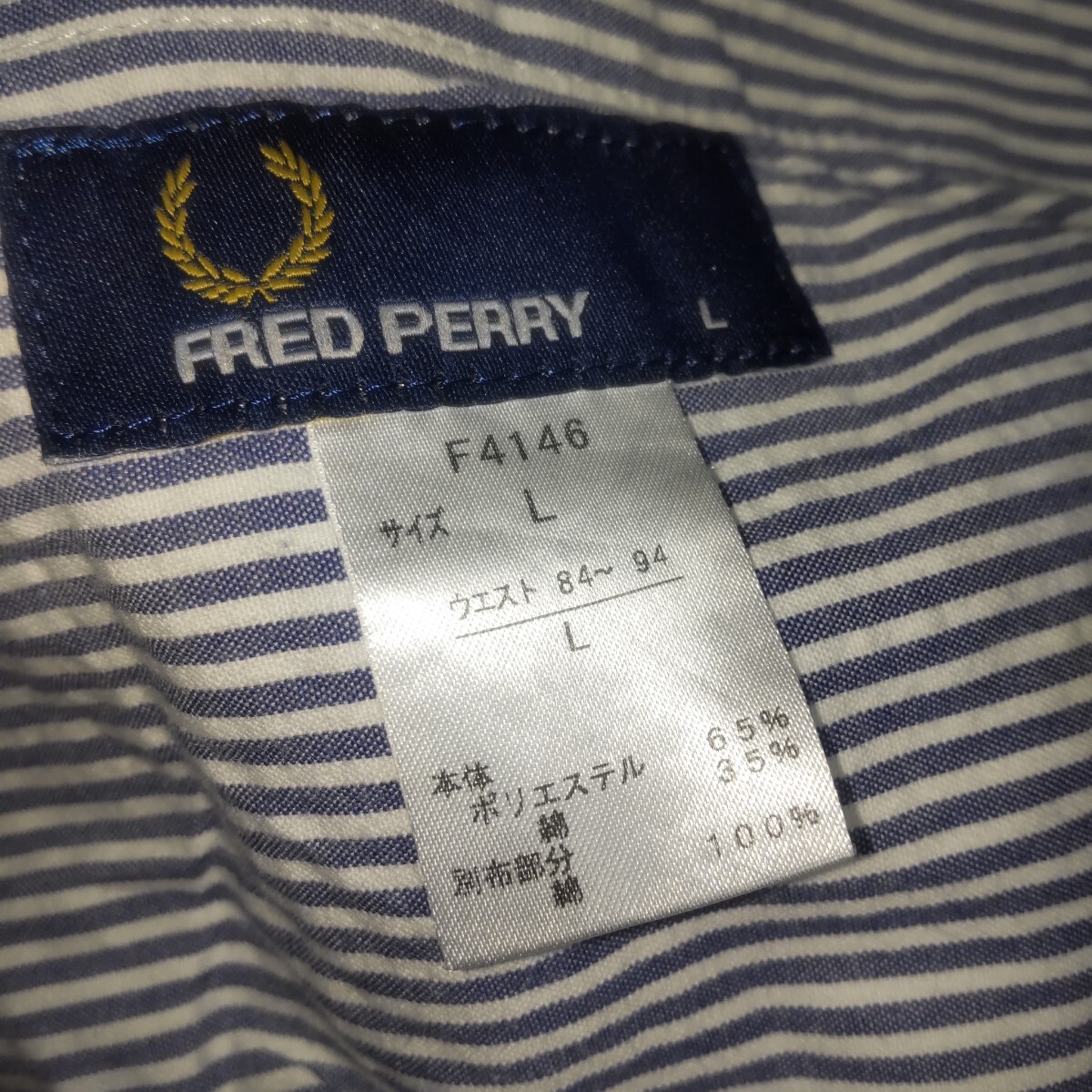 FRED PERRY クロップドパンツ L フレッドペリー 春夏 メンズ _画像2