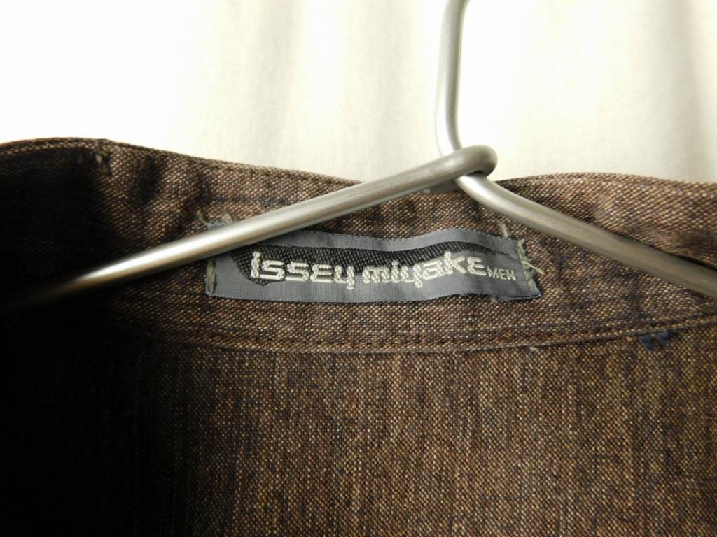 80s90s ビンテージ ISSEY MIYAKE MEN イッセイミヤケメン スタンドカラー シャツ チェック M パープル クリームの画像6