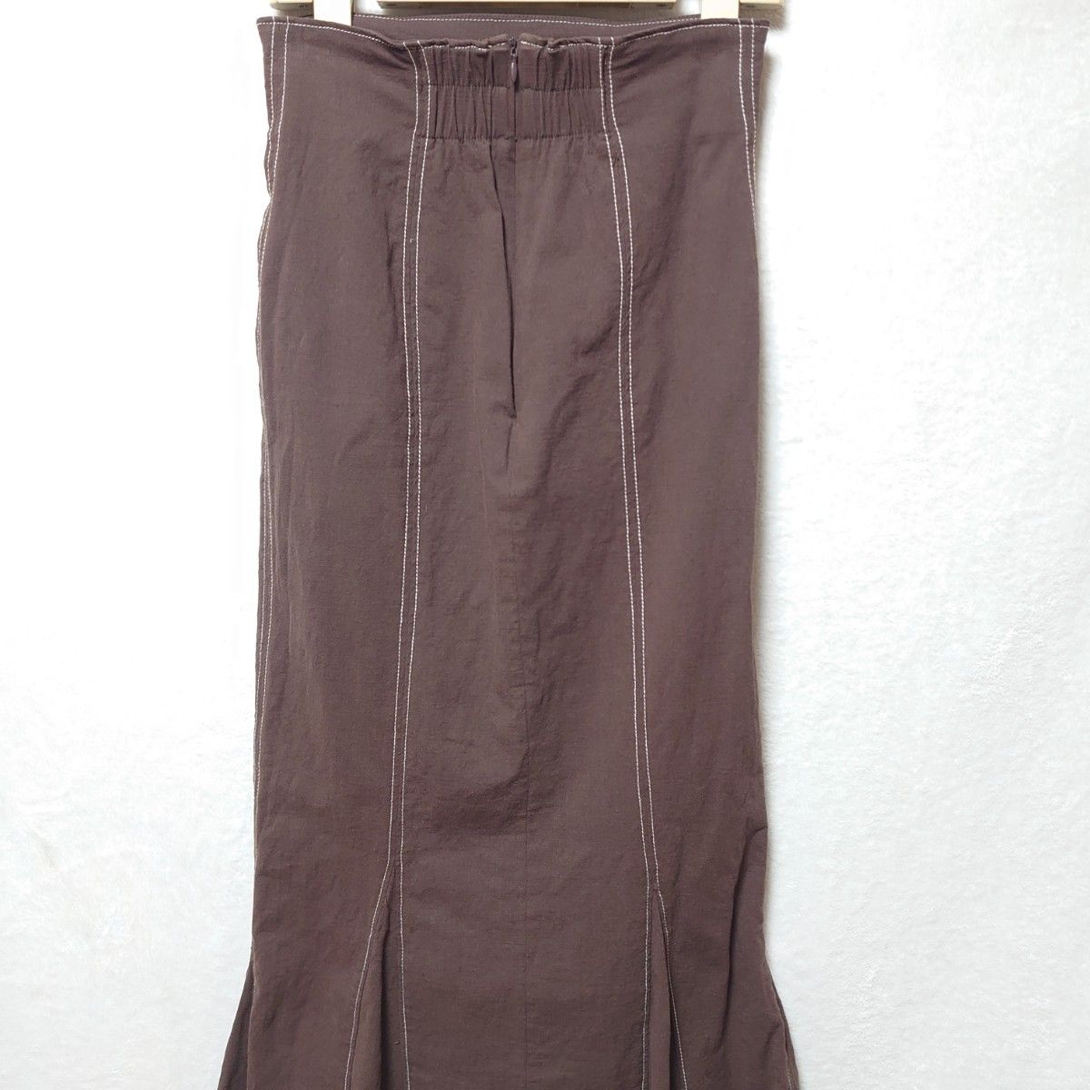 GRL　マーメイド ツイル配色 ステッチスカート　Mサイズ　ブラウン　中古　美品