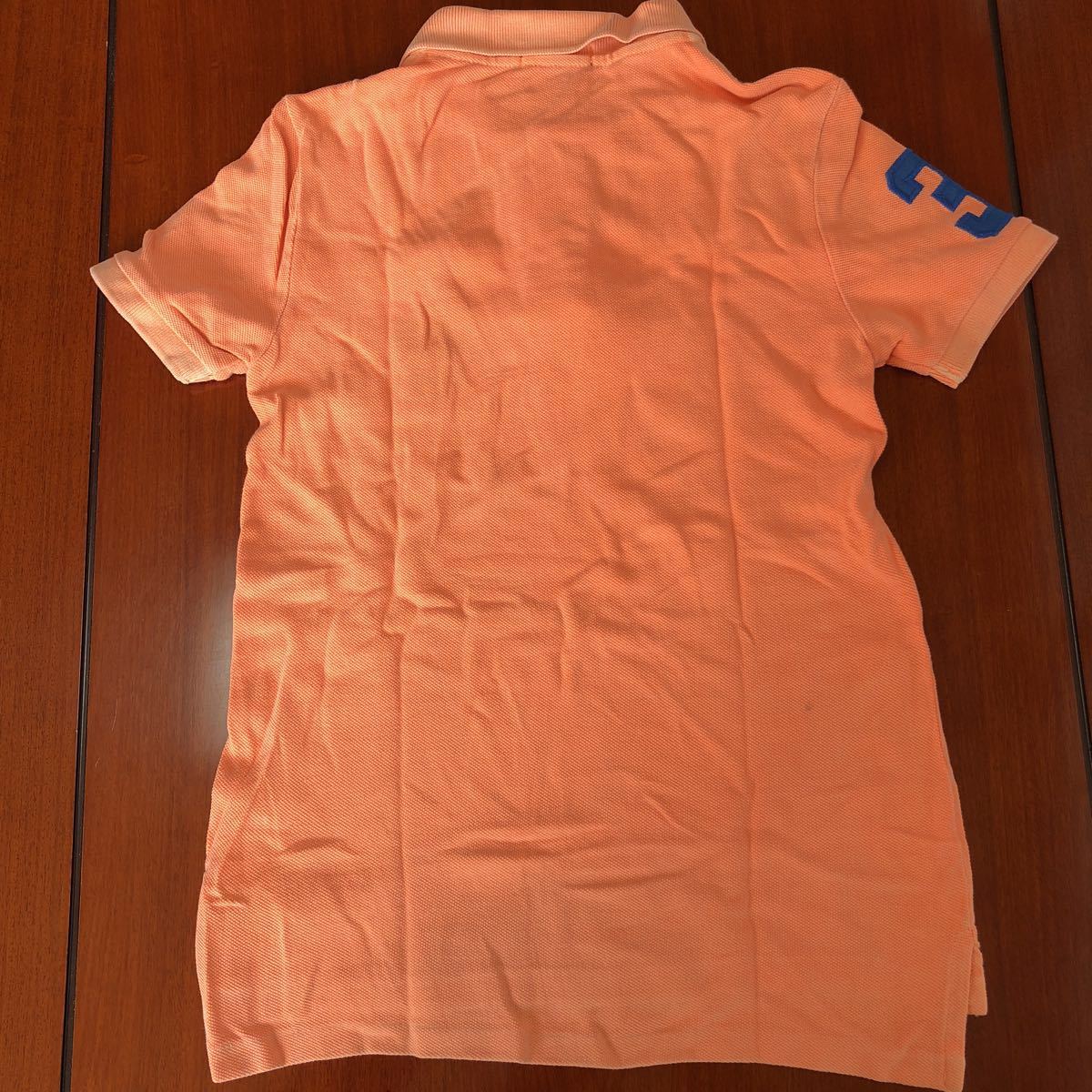 ラルフローレン／RALPH LAUREN　半袖　ポロシャツ　120㎝　中古　蛍光オレンジ　ビッグポニー