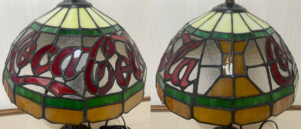 当時物 コカ・コーラ その2 Tiffany Lamp/ランプ 検：ステンドグラス ライト ビンテージ 企業物 インテリア 照明器具の画像4