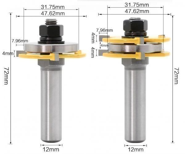 Mz1811☆お得な2本セット☆【ルータービット2本セット】☆12mmシャンクまたは1/2シャンクのどちらかを選べます☆木工切削工具用☆木工・DIY_サイズ1