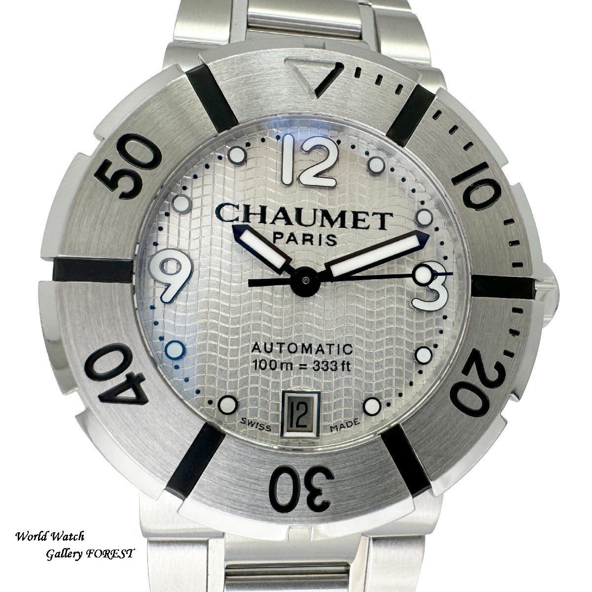 [ Chaumet CHAUMET* Class one ] diver used men's wristwatch self-winding watch silver face *A rank *