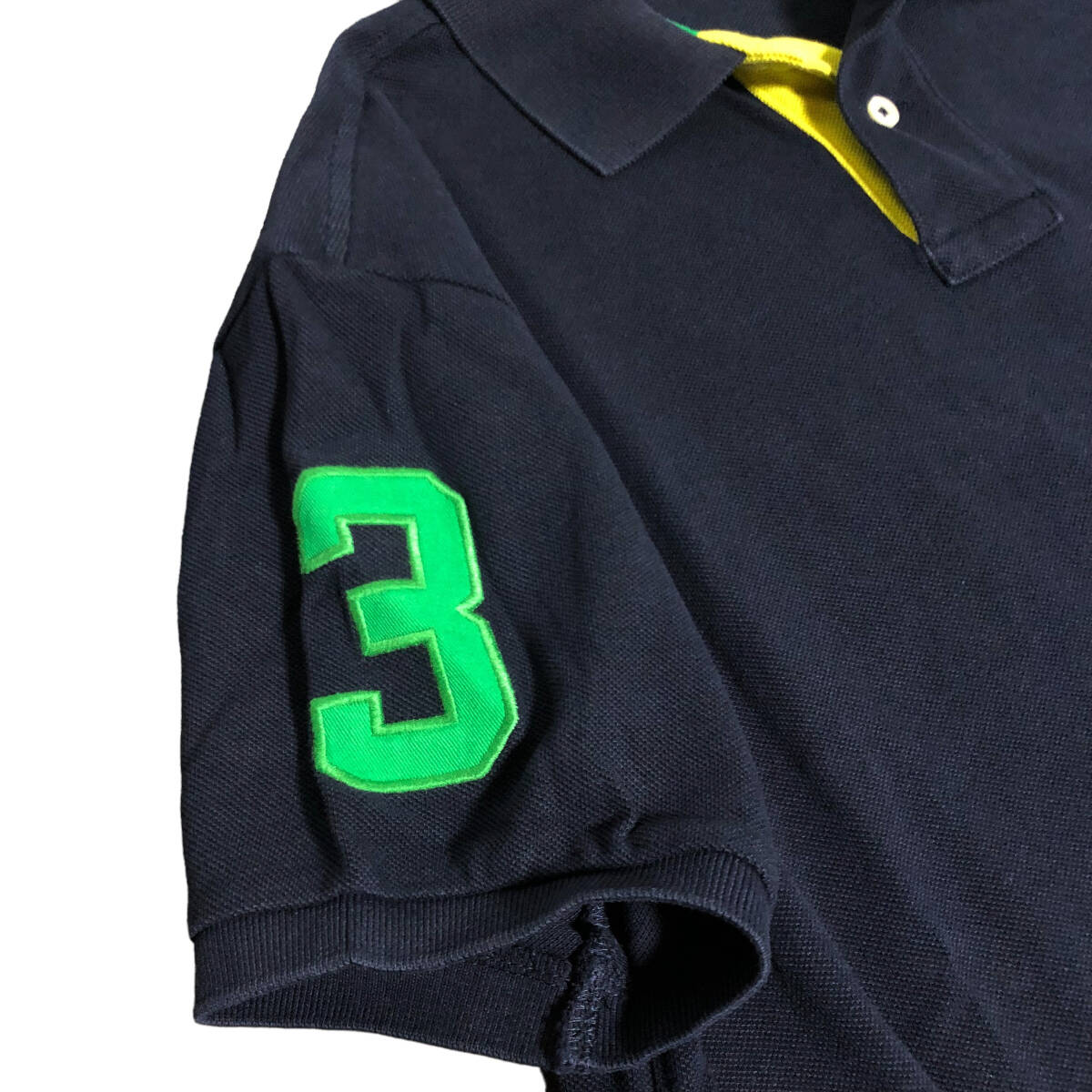 Polo Ralph Lauren ポロラルフローレン ポロシャツ ビッグポニー ナンバリング 半袖 M ネイビー CUSTOM FIT メンズ A25_画像5