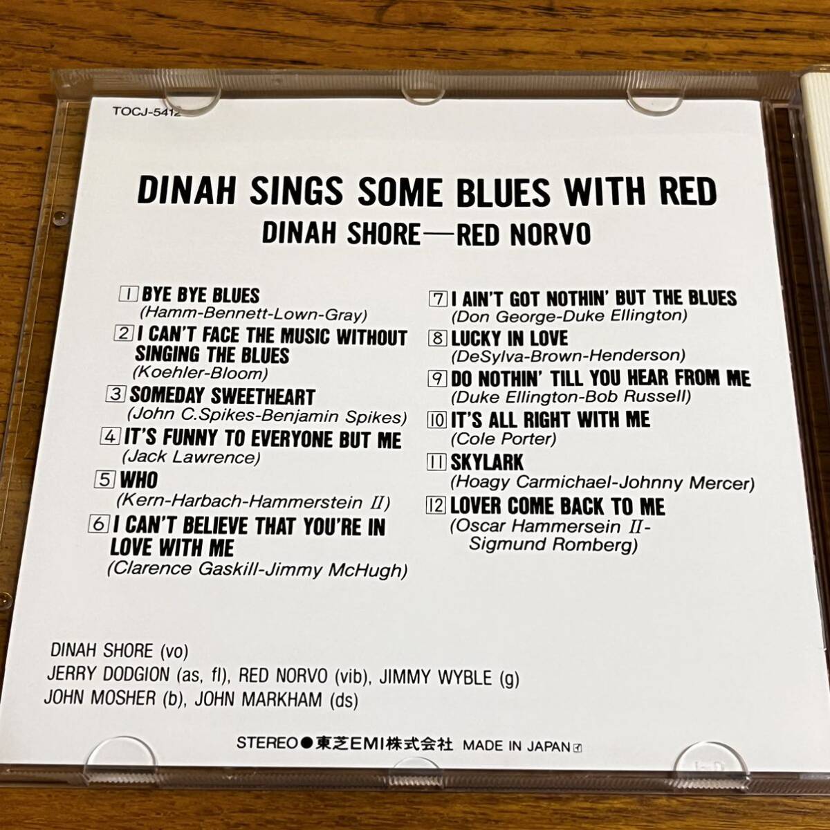 CD 帯付 ダイナ・ショア DINAH SHORE RED NORVO DINAH SINGS SOME BLUES WITH RED 日本語解説有り ディスク良好の画像3